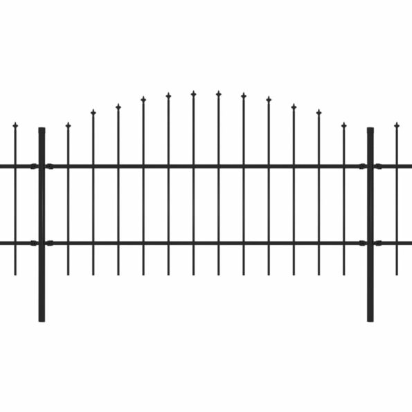VXL8719883714424_g_en_hd_1.jpg vidaXL Záhradný plot s hrotmi, oceľ (0,75-1)x3,4 m, čierny – Obrázok 2