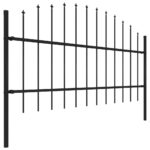 vidaXL Záhradný plot s hrotmi, oceľ (0,75-1)x3,4 m, čierny – Obrázok 3