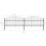 vidaXL Záhradný plot s hrotmi, oceľ (0,75-1)x3,4 m, čierny – Obrázok 5