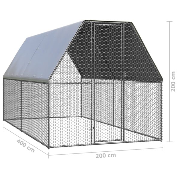 VXL8720286764671_g_en_hd_4.jpg vidaXL Vonkajšia klietka pre sliepky 2x4x2 m pozinkovaná oceľ – Obrázok 5