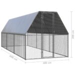 vidaXL Vonkajšia klietka pre sliepky 2x6x2 m pozinkovaná oceľ – Obrázok 5