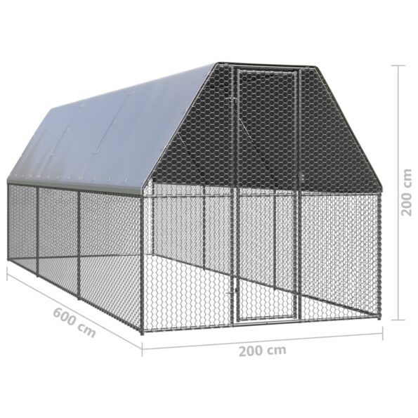 VXL8720286764688_g_en_hd_4.jpg vidaXL Vonkajšia klietka pre sliepky 2x6x2 m pozinkovaná oceľ – Obrázok 5