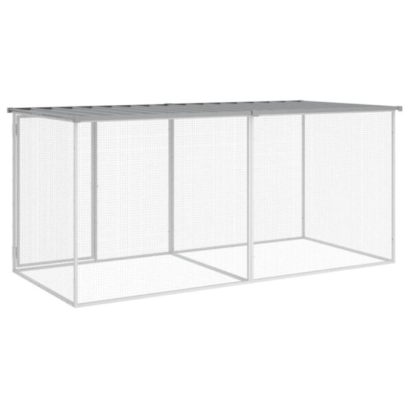 VXL8720845916695_g_en_hd_3.jpg vidaXL Klietka pre kurčatá strecha bledosivá 203x98x90 cm poz. oceľ – Obrázok 5
