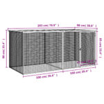vidaXL Klietka pre kurčatá strecha bledosivá 203x98x90 cm poz. oceľ – Obrázok 8
