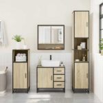 vidaXL 4-dielna súprava kúpeľňových skriniek sonoma kompozitné drevo – Obrázok 4