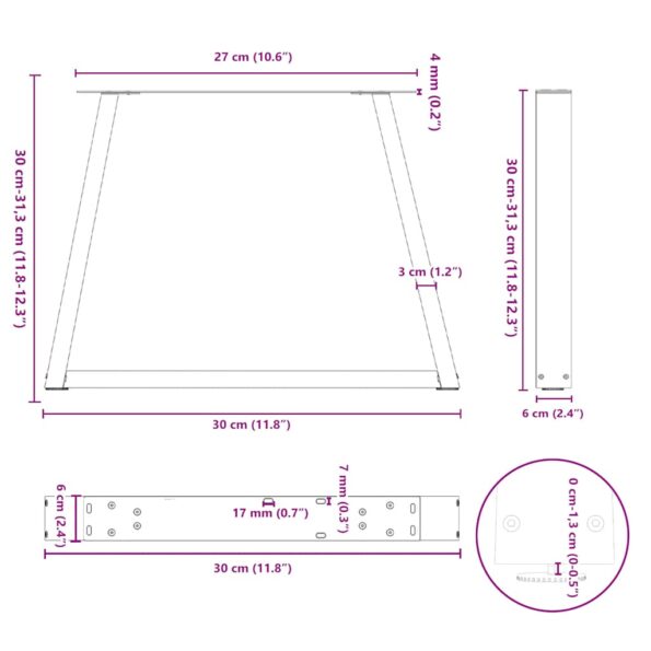 VXL8721102956881_g_en_hd_10.jpg vidaXL Nohy jedálenského stola V-Shape 2 ks Prírodná oceľ – Obrázok 11