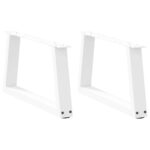 vidaXL Nohy jedálenského stola V-Shape 2 ks Biela 70x(30-31,3) cm Oceľ