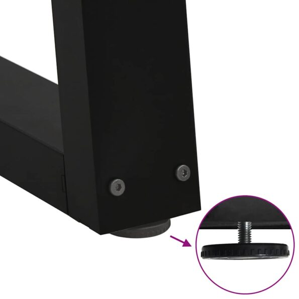 vidaXL Nohy jedálenského stola V-Shape 2 ks Čierna 28x(42-43,3)cm Oceľ – Obrázok 9