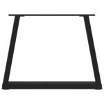 vidaXL Nohy jedálenského stola V-Shape 2 ks Čierna 70x(42-43,3)cm Oceľ – Obrázok 5