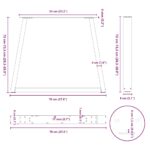 vidaXL Nohy jedálenského stola V-Shape 2 ks Čierna 70x(72-73,3)cm Oceľ – Obrázok 10