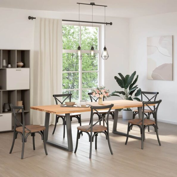 vidaXL Nohy jedálenského stola V-Shape 2 ks Antracit 100x(72-73,3) cm – Obrázok 2