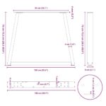 vidaXL Nohy jedálenského stola V-Shape 2 ks Antracit 100x(72-73,3) cm – Obrázok 10