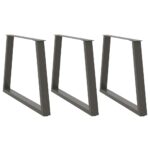 vidaXL Nohy k jedálenskému stolu v tvare V, 3 ks, antracitové, 90 x (72-73,3) cm, oceľ