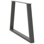 vidaXL Nohy k jedálenskému stolu v tvare V, 3 ks, antracitové, 90 x (72-73,3) cm, oceľ – Obrázok 4