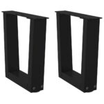 vidaXL Nohy jedálenského stola V-Shape 2 ks Čierna 40x(30-31,3)cm Oceľ