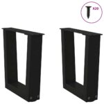 vidaXL Nohy jedálenského stola V-Shape 2 ks Čierna 40x(30-31,3)cm Oceľ – Obrázok 3