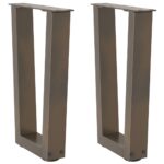 vidaXL Nohy jedálenského stola V-Shape 2 ks Prírodná oceľ