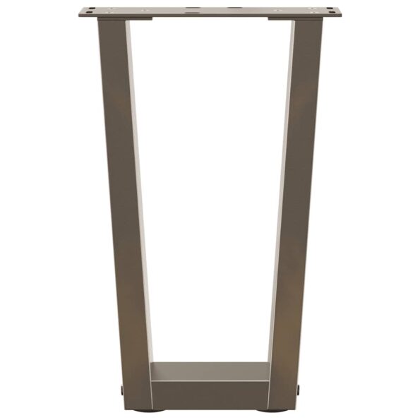 vidaXL Nohy jedálenského stola V-Shape 2 ks Prírodná oceľ – Obrázok 5