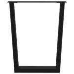 vidaXL Nohy jedálenského stola V-Shape 2 ks Čierna 70x(72-73,3)cm Oceľ – Obrázok 3