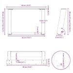 vidaXL Nohy konferenčného stolíka v tvare U, 2 ks, biele, 40 x (30-31) cm, oceľové – Obrázok 10