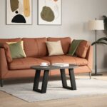 vidaXL Nohy konferenčného stolíka v tvare U, 2 ks, čierne, 38 x (42-43) cm, oceľové – Obrázok 3