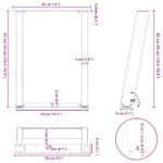 vidaXL Nohy konferenčného stolíka v tvare U, 2 ks, čierne, 38 x (42-43) cm, oceľové – Obrázok 10