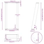 vidaXL Nohy ku konzolovému stolu v tvare U, 2 ks, čierne, 28 x (72-73) cm, oceľové – Obrázok 10