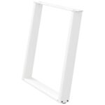 vidaXL Nohy jedálenského stola v tvare U 2 ks Biela 80x(72-73) cm Oceľ – Obrázok 4