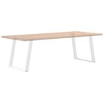 vidaXL Nohy jedálenského stola v tvare U 2 ks Biela 80x(72-73) cm Oceľ – Obrázok 8