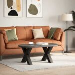 vidaXL Nohy konferenčného stolíka v tvare X, 2 ks, čierne, 50 x (42-43) cm, oceľové – Obrázok 2