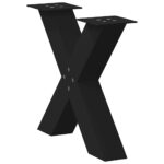 vidaXL Nohy konferenčného stolíka v tvare X, 2 ks, čierne, 50 x (42-43) cm, oceľové – Obrázok 4