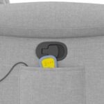 vidaXL Sklápacie masážne kreslo oblakšedá látka – Obrázok 11