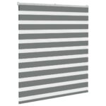 vidaXL Zebra roleta tmavošedá 120x100 cm šírka látky 115,9cm polyester – Obrázok 3