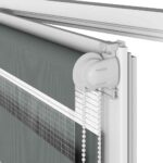 vidaXL Zebra roleta tmavošedá 155x100 cm šírka látky 150,9cm polyester – Obrázok 11