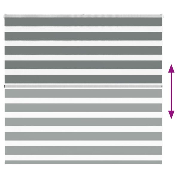 vidaXL Zebra roleta tmavošedá 155x100 cm šírka látky 150,9cm polyester – Obrázok 5