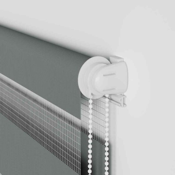 vidaXL Zebra roleta tmavošedá 155x100 cm šírka látky 150,9cm polyester – Obrázok 10