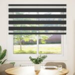 vidaXL Zebra roleta čierna 145x150 cm šírka látky 140,9cm polyester – Obrázok 2