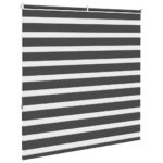 vidaXL Zebra roleta čierna 145x150 cm šírka látky 140,9cm polyester – Obrázok 4
