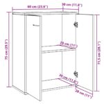 vidaXL Komoda staré drevo 60x30x75 cm kompozitné drevo – Obrázok 10