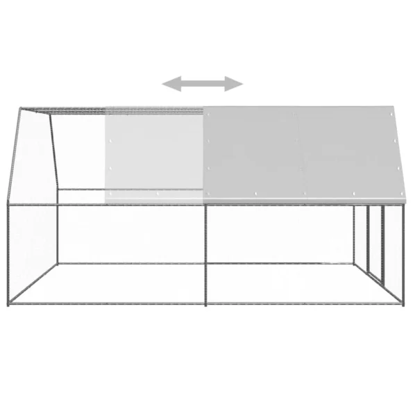 vidaXL Vonkajšia klietka pre sliepky 3x4x2 m pozinkovaná oceľ – Obrázok 4