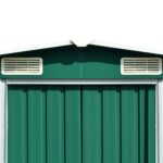 vidaXL Záhradná kôlňa 257x298x178 cm, kov, zelená – Obrázok 8