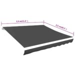 vidaXL Tieniaca plachta na markízu, plátená, antracitová 3,5x2,5 m – Obrázok 5