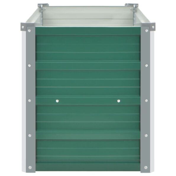 vidaXL Vyvýšený záhradný záhon, pozinkovaná oceľ 100x40x45 cm, zelený – Obrázok 6