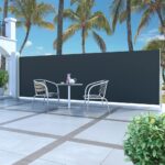 vidaXL Zaťahovacia bočná markíza čierna 160 x 500 cm