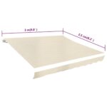 vidaXL Tieniaca plachta na markízu, krémová 3x2,5 m (bez rámu) – Obrázok 4