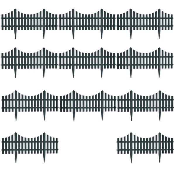 vidaXL Trávnikové lemy 17 ks, 10 m, zelené – Obrázok 8