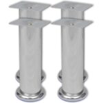 4 okrúhle nohy na pohovku, chrómové, 180 mm