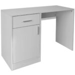 vidaXL Písací stôl so zásuvkou a skrinkou, biely 100x40x73 cm – Obrázok 2