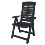 vidaXL 9-dielna vonkajšia jedálenská súprava antracitová plastová – Obrázok 3