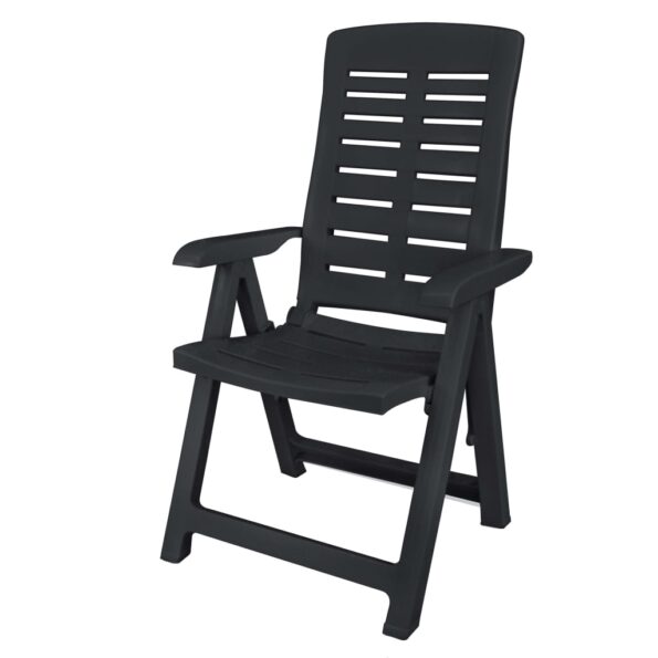 vidaXL 9-dielna vonkajšia jedálenská súprava antracitová plastová – Obrázok 3